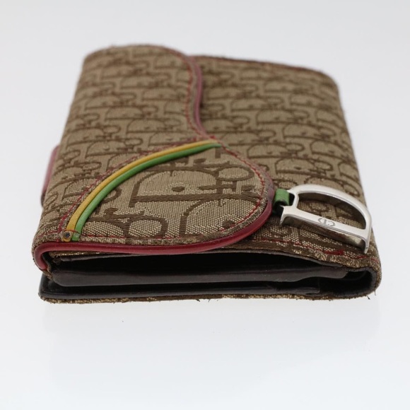 Dior Rasta Saddle Wallet Trotter Monogram Canvas and Leather Print Y2K Galliano - Picture 3 of 12